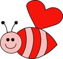 red Valentine Bee, Clip Art