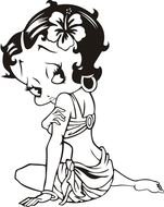 vintage Sexy girl, Betty Boop, Coloring Page