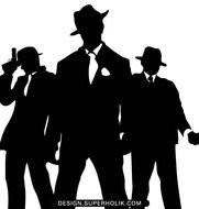 Gangsters Silhouette Clip Art N12
