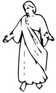 black and white drawing statue of moroni