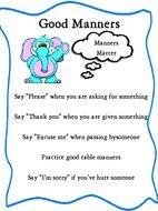 clipart of the Good Manners Worksheets