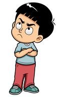 cartoon angry boy