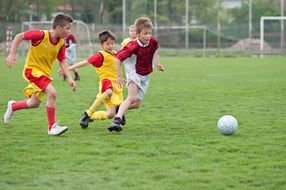 Kids Playing Flag Football drawing