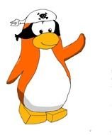 Cute Cartoon orange Penguin in bandana