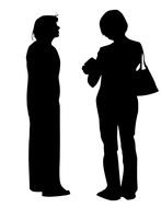 Clip art of Conversation Between Two People silhouettes