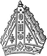 Black And White Drawing Of Bishop Mitre Hat Clipart