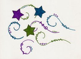 Stars And Swirls drawing