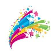 Colorful rainbow stars with the lines clipart
