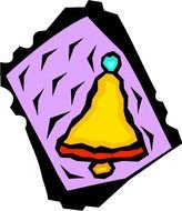 yellow campana on lilac as a graphic illustration