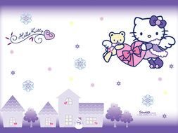 Clip art of Purple Hello Kitty wallpaper
