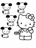 Hello kitty and dogs as picture