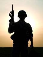 silhouette of US Army soldier