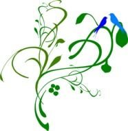 Bird On Branch Clip Art N19