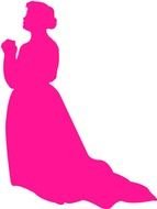 pink Woman Walking Silhouette drawing