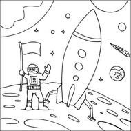 Astronaut Rocket Ship Coloring Pages