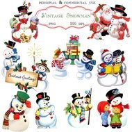 Vintage Snowman Clip Art N2