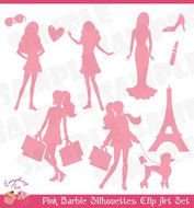 Pink Barbie Silhouette Clip Art N2
