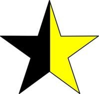 image of a half star on a black background