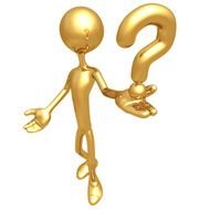 golden figurine of a man with a question mark