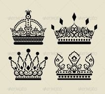 Royal King And Queen Crown Drawing