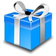 Beautiful shining silver and blue gift clipart