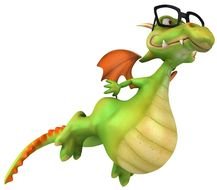 Dragon with glasses clipart