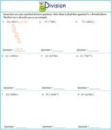 Decimal Division Worksheets