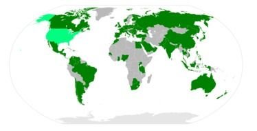 world map with green continents