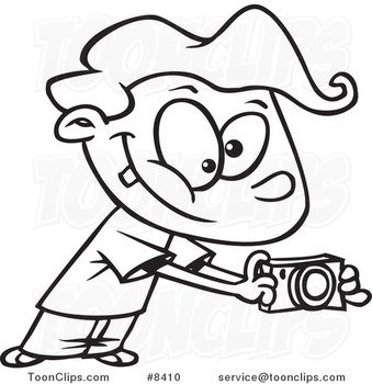 Black And White Cartoon Camera N2