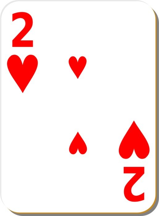 White Deck 2 Of Hearts By Nicubunu Playing Card From The