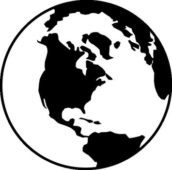 Black And White Globe Clip Art N16