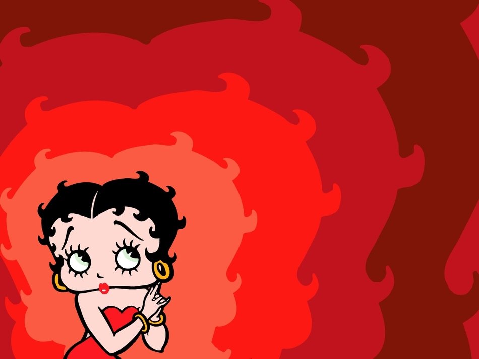 Betty Boop on Red Fire Background