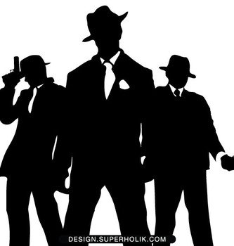 Gangsters Silhouette Clip Art N12
