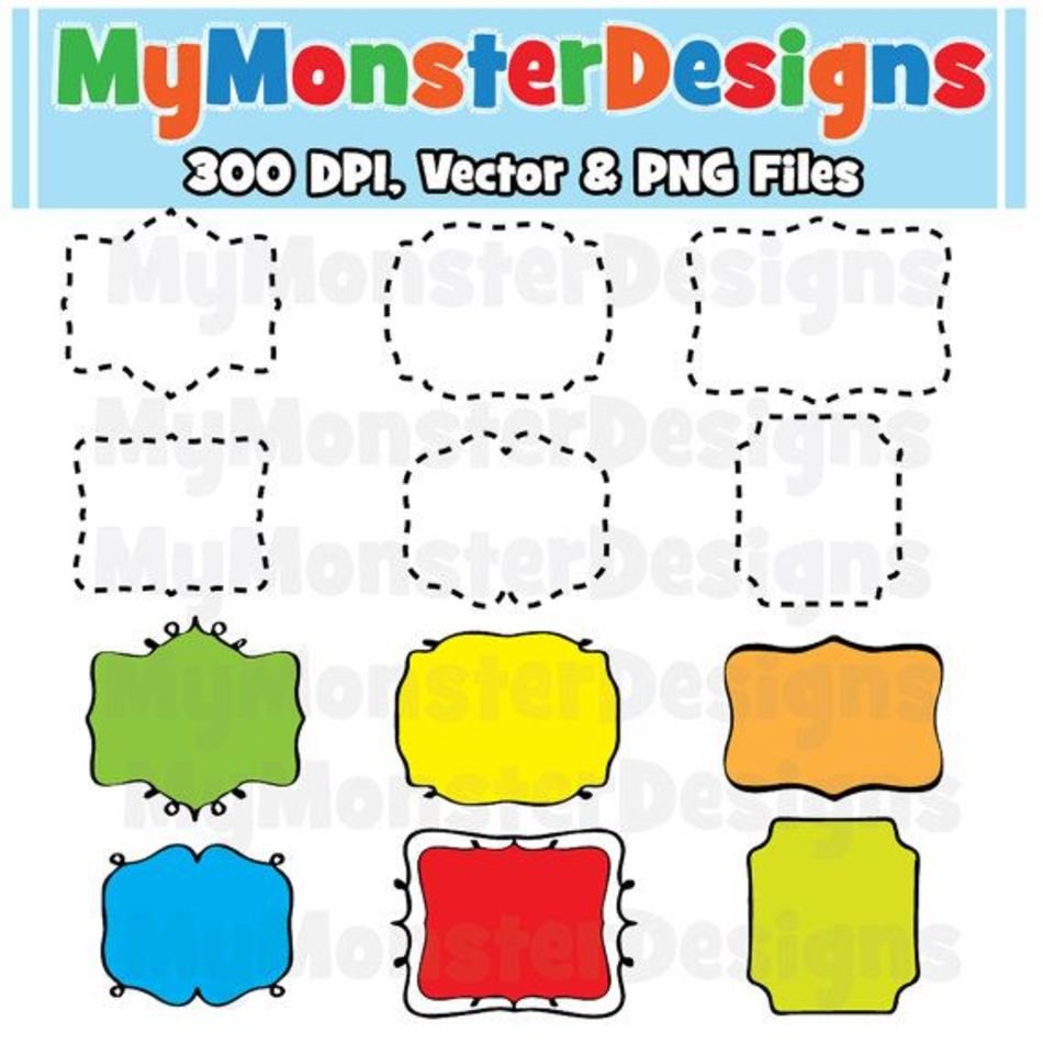 Doodle Frames Clipart Personal amp Commercial By MyMonsterDesigns $200