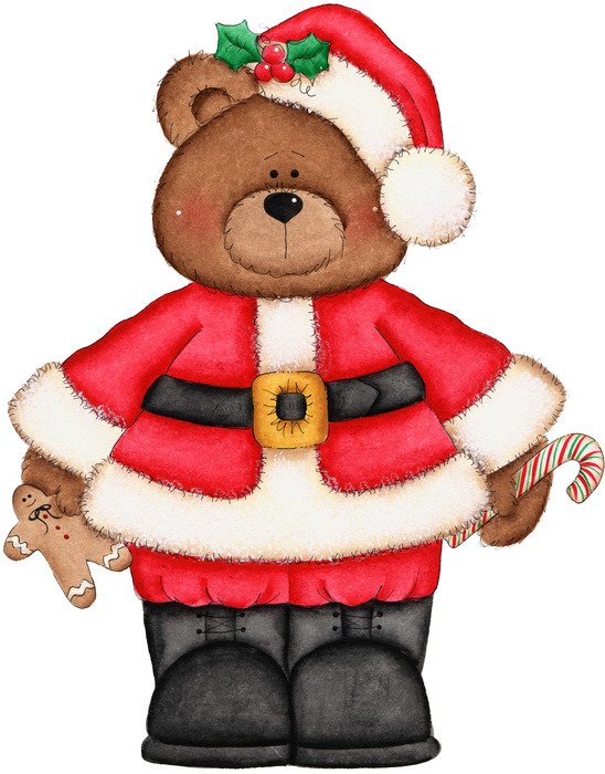 santa bear drawing