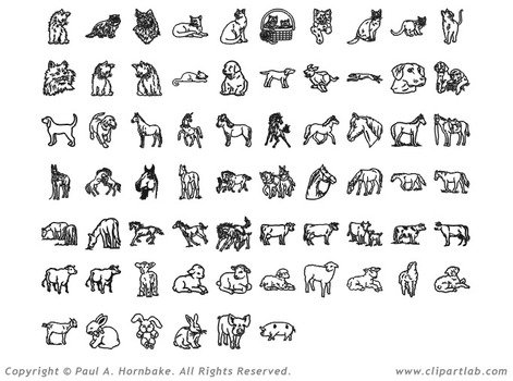 Domestic Farm Animals Clip Art