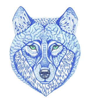 Ice Wolf Print Art