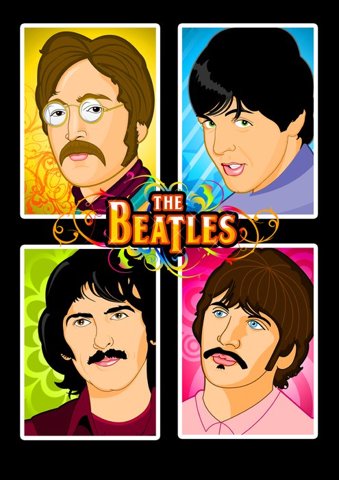 The Beatles Cartoon Clip Art