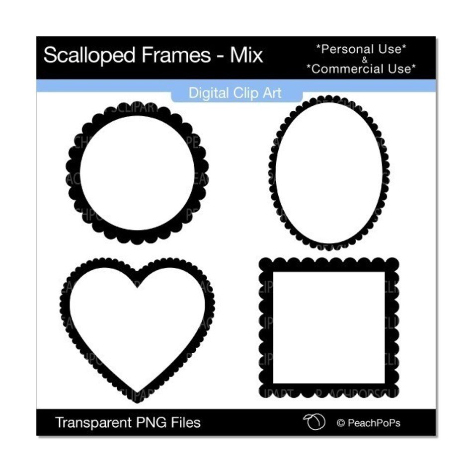 Scalloped Frame Clip Art N11