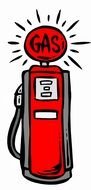 Cartoon Gas Pump drawing
