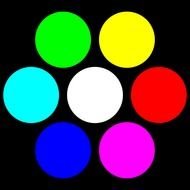 multi-colored circles on black as a graphic illustration