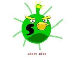 Clip Art of green ghost bird