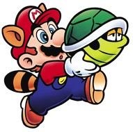 Super Mario Bros 3 character, mario runs with turtle