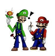Mario And Luigi Colored By MultiMouths drawing