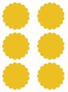yellow chips on a white background