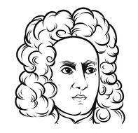 Isaac Newton Coloring Page drawing