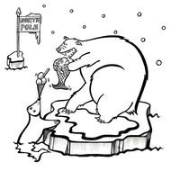 Cartoon Polar Bear Fishing