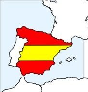 Spain Map And Flag By Mireille drawing