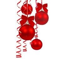 red balls with bows as decoration for christmas