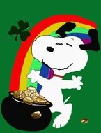 Colorful Snoopy on St. Patrick's Day clipart